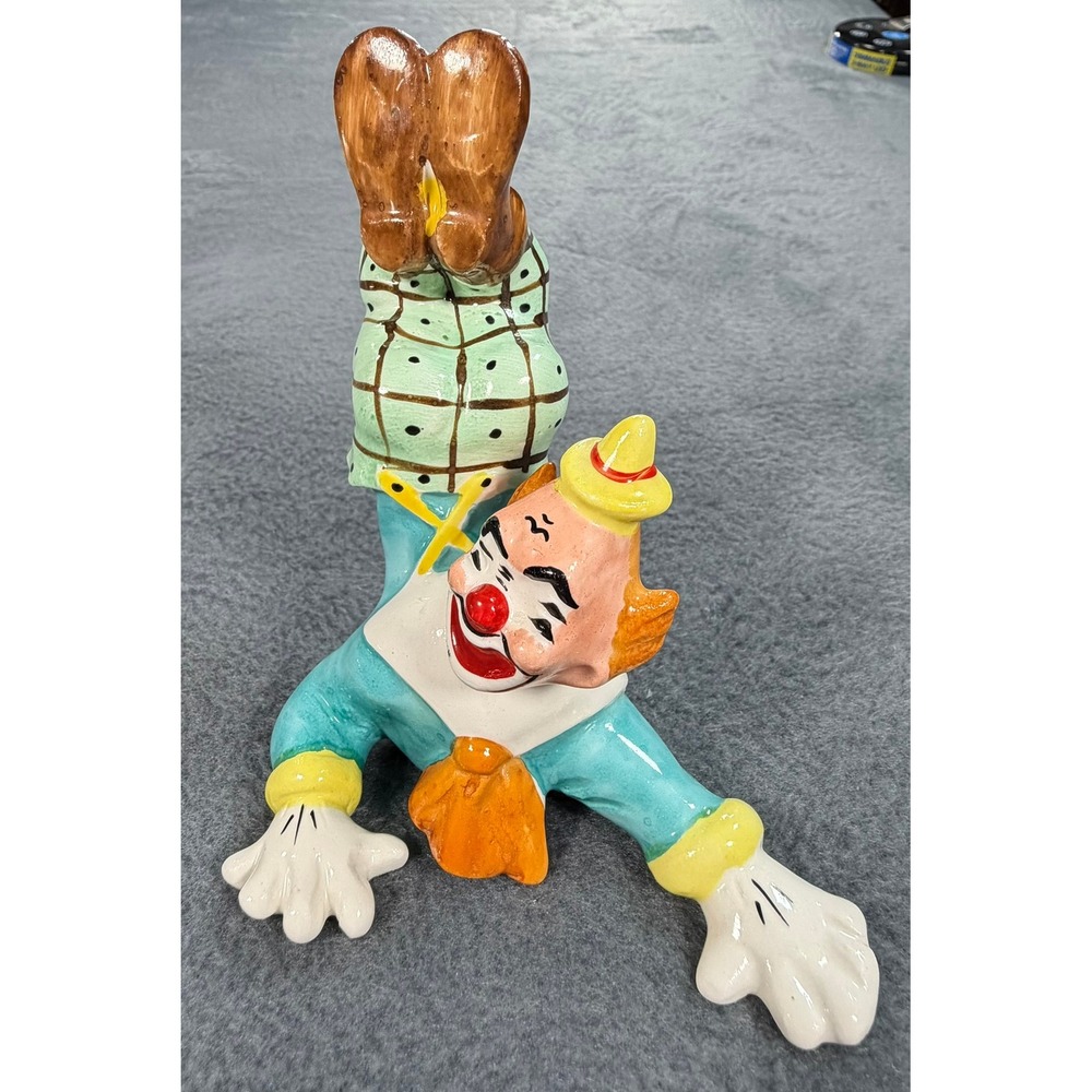 Vintage 1956 Yona Original Ceramic Circus Clown Handstand Acrobat Figurine 5" - Picture 3 of 13